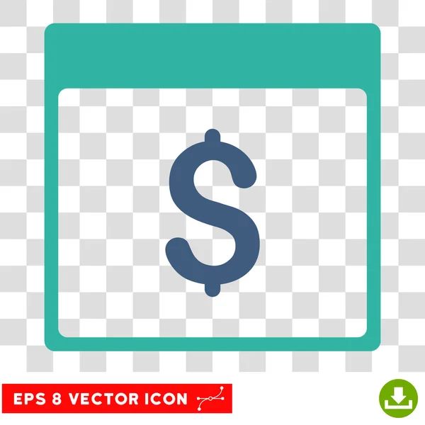 Dollar Calendrier des devises Page Eps Icône vectorielle — Image vectorielle