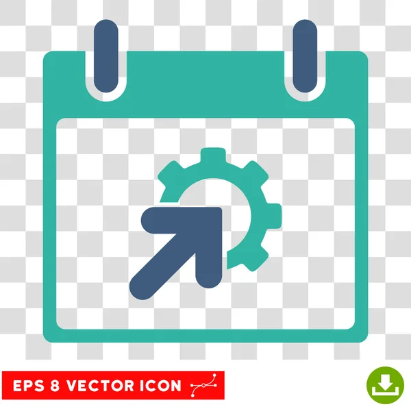 Gear Integration Calendar Day Eps Vector Icon — Stock Vector