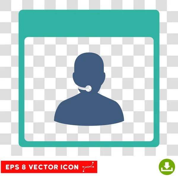 Page du calendrier du gestionnaire de centre d'appels Icône vectorielle Eps — Image vectorielle