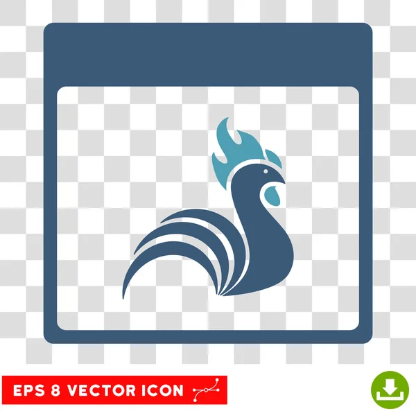 Galo Calendário Página Eps Vector Icon — Vetor de Stock