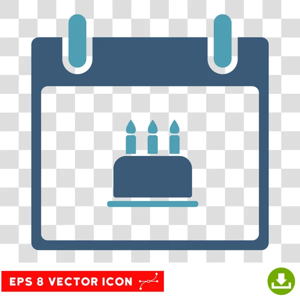 Calendario de la torta de cumpleaños Día Eps Vector Icono — Vector de stock