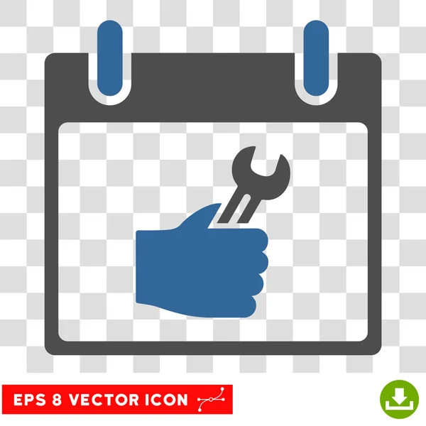Wrench Service Hand Calendar Day Eps Vector Icon — Stock Vector