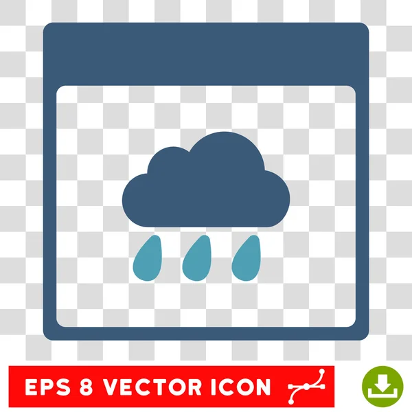 Page Calendrier Cloud Pluie Icône vectorielle Eps — Image vectorielle