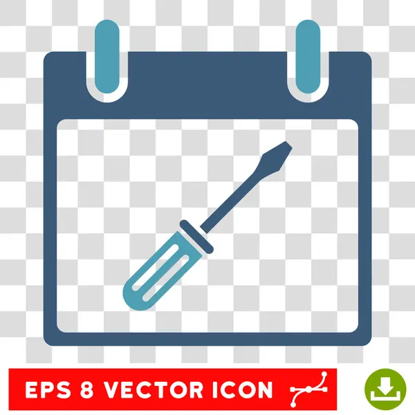 Screwdriver Tuning Calendar Day Eps Vector Icon — Stock Vector