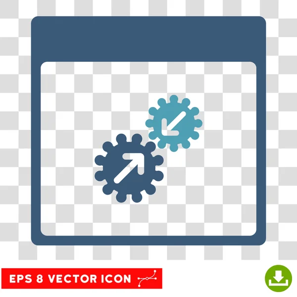 Page du calendrier d'intégration des engrenages Icône vectorielle Eps — Image vectorielle