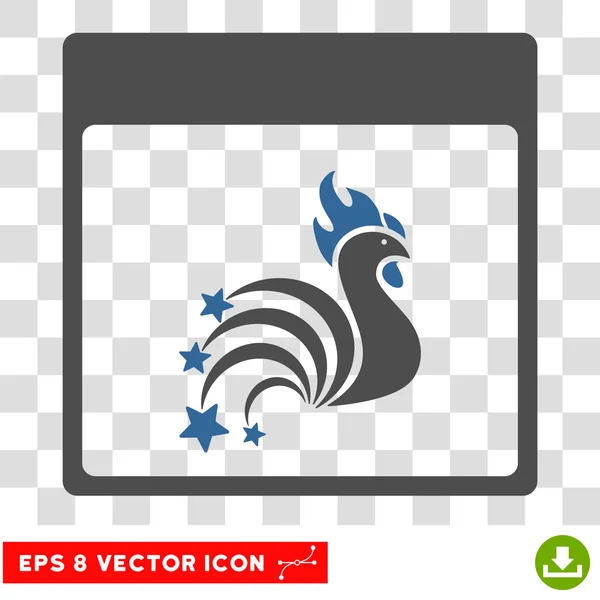 Rooster Fireworks Calendar Página Eps Vector Icono — Vector de stock