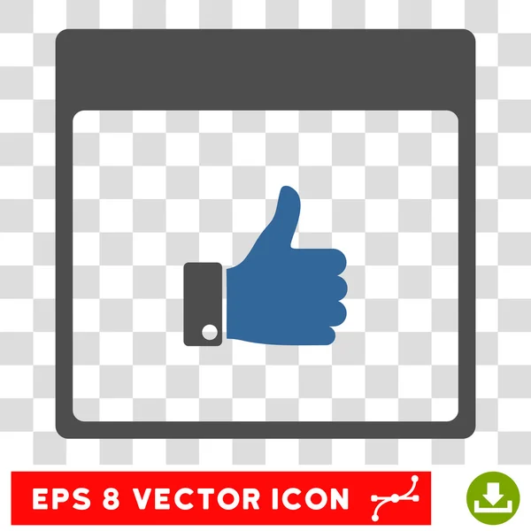 Thumb Up Hand Calendar Page Eps Vector Icon — Stock Vector