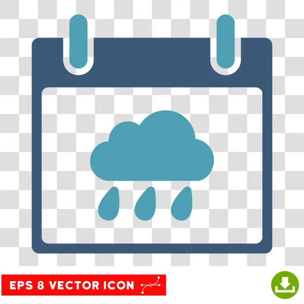 Nube de lluvia Calendario Día Eps Vector Icono — Vector de stock