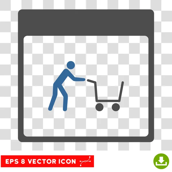 Carrinho de Compras Calendar Page Eps Vector Icon — Vetor de Stock