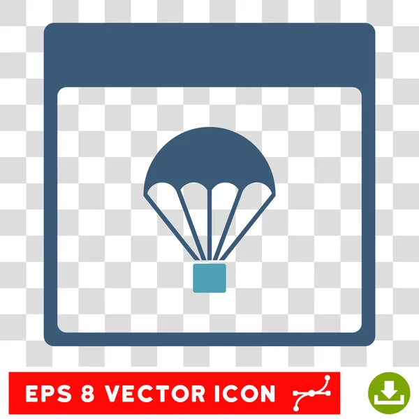 Parachute Calendar Page Eps Vector Icon — Stock Vector