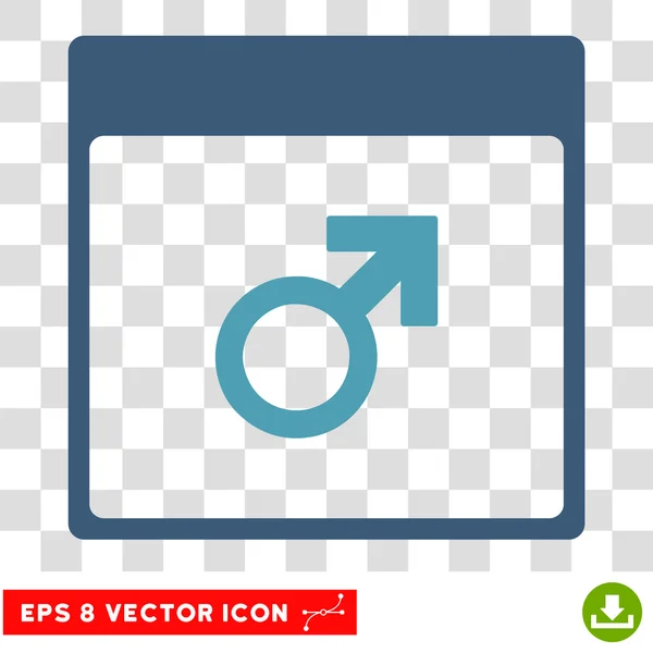Mars mužský symbol na stránce kalendář – ikona Vektor EPS — Stockový vektor