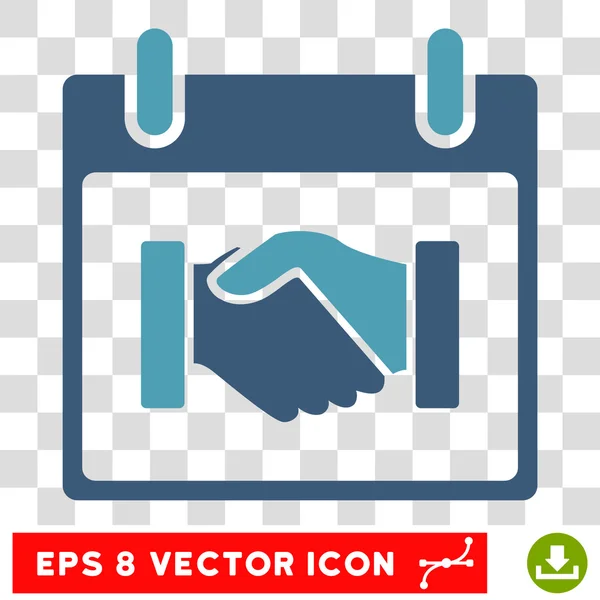 Handshake Calendario Día Eps Vector Icono — Vector de stock