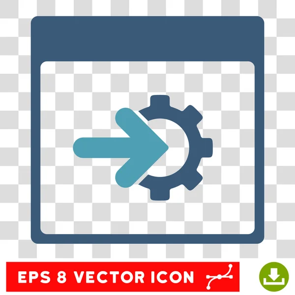 Page du calendrier d'intégration de rouage Icône vectorielle Eps — Image vectorielle
