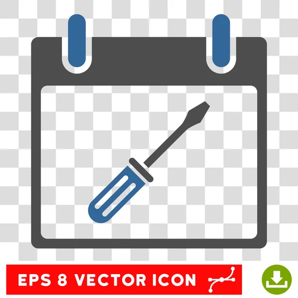 Screwdriver Tuning Calendar Day Eps Vector Icon — Stock Vector