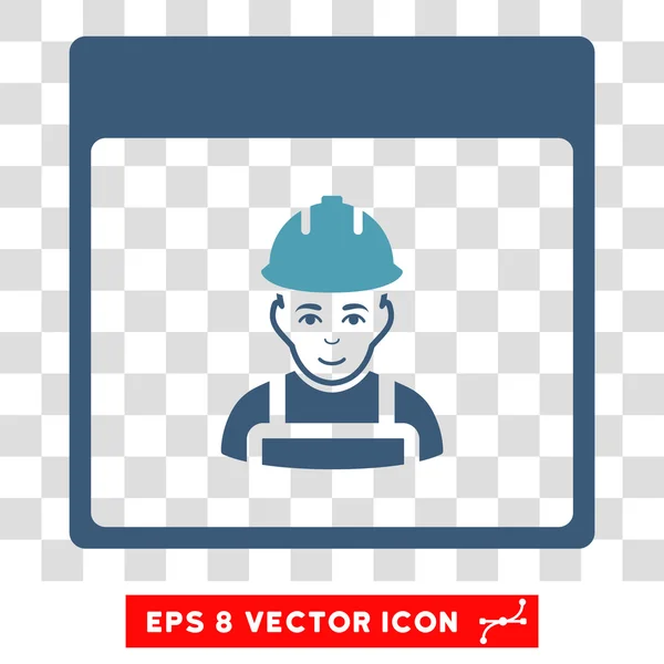 Worker Calendar Page Eps Vector Icon — Stock Vector