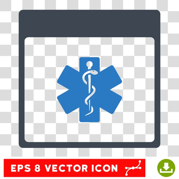 Vida médica Star Calendar Page Eps Vector Icono — Vector de stock