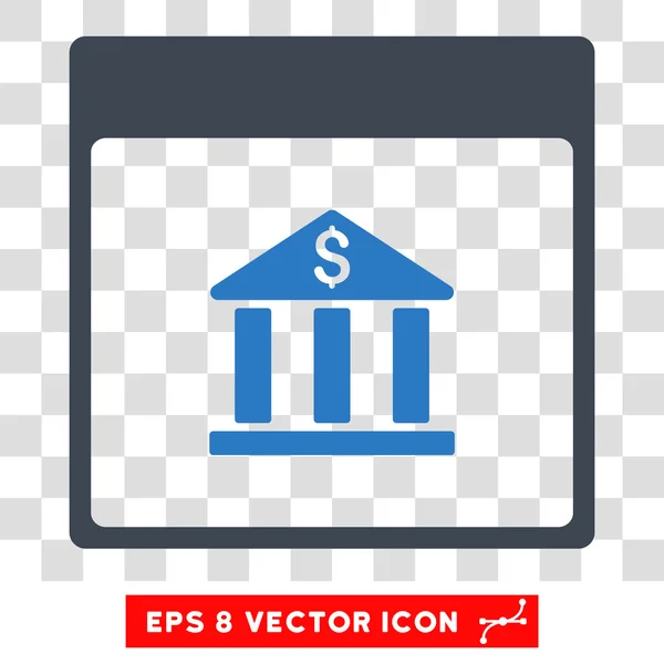 Bank Building Calendar Page Eps Vector Icon — Stock Vector