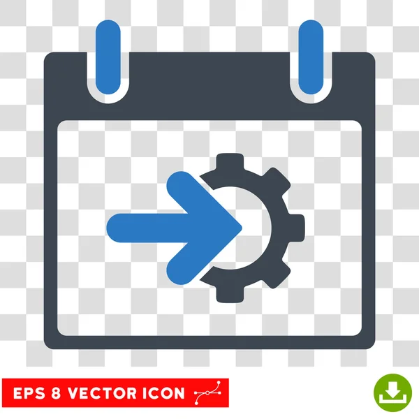 Cog Intégration Calendrier Jour Eps Icône vectorielle — Image vectorielle
