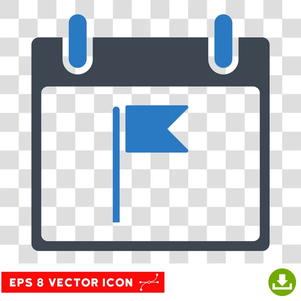 Bandeira Calendário Dia Eps Vector Ícone —  Vetores de Stock