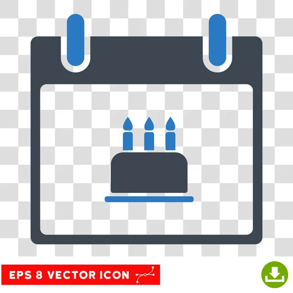 Birthday Cake Calendar Day Eps Vector Icon — Stock Vector