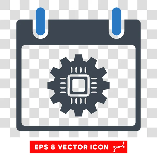 Chip Gear Calendrier Jour Eps Icône vectorielle — Image vectorielle