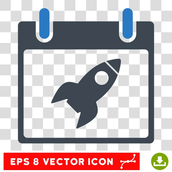 Rakete Kalender Tag eps Vektor-Symbol — Stockvektor