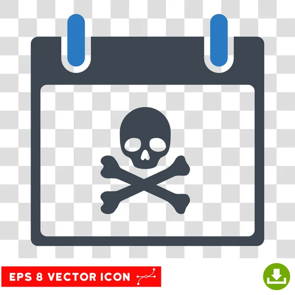 Death Skull Calendar Day Eps Vector Icon — Stock Vector