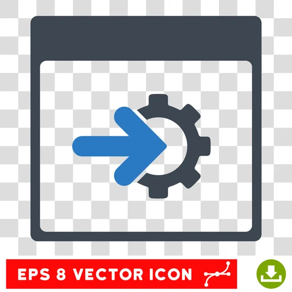 Rädchen Integration Kalenderseite eps Vektor-Symbol — Stockvektor