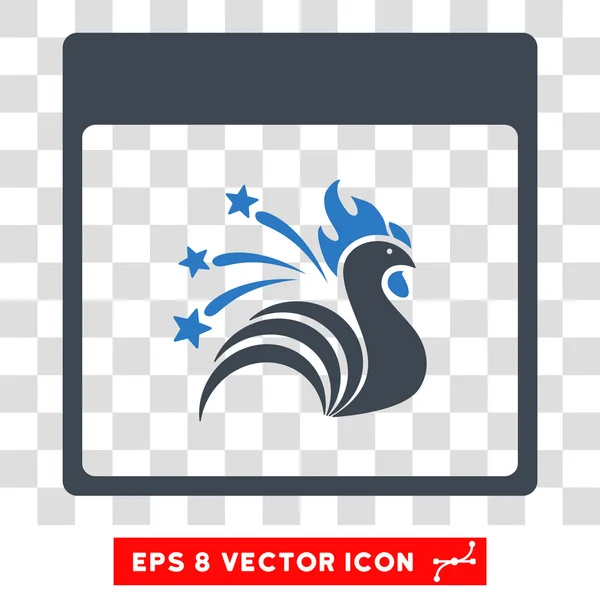 Espumante Galo Calendário Página Eps Vector Ícone — Vetor de Stock