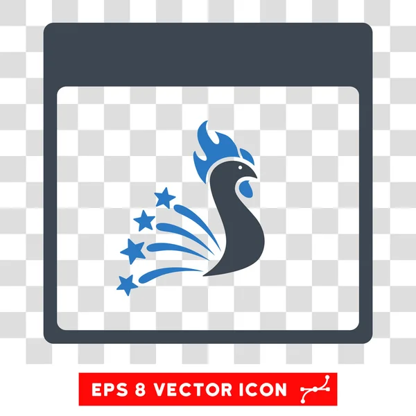 Calendario de gallos festivos Página Eps Vector Icono — Vector de stock