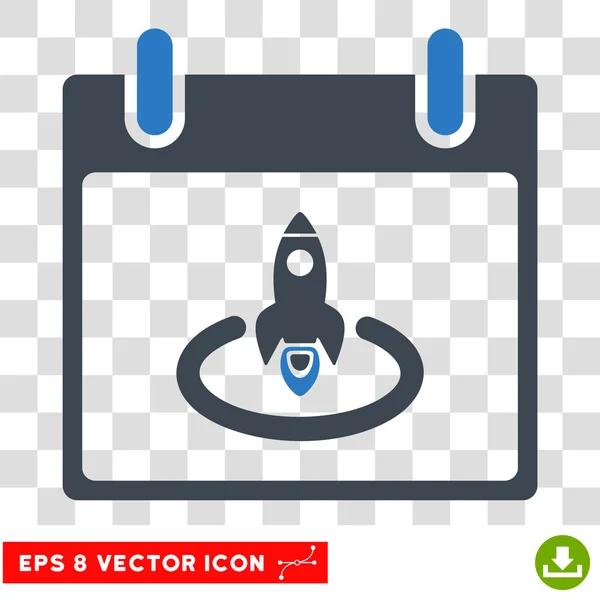 Cohete Inicio Calendario Día Eps Vector Icono — Vector de stock