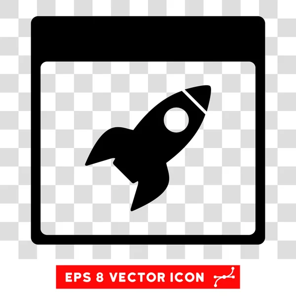 Rakete Kalenderseite eps Vektor-Symbol — Stockvektor