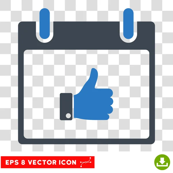 Thumb Up Mão Calendário Dia Eps Vector Ícone — Vetor de Stock