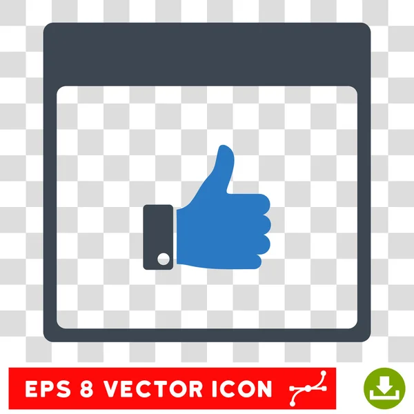 Thumb Up Hand Calendar Page Eps Vector Icon — Stock Vector