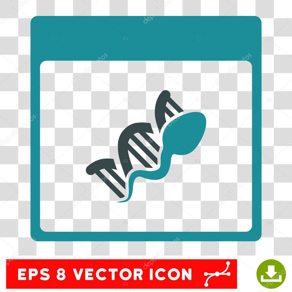 Sperm DNA Replication Calendar Page Eps Vector Icon