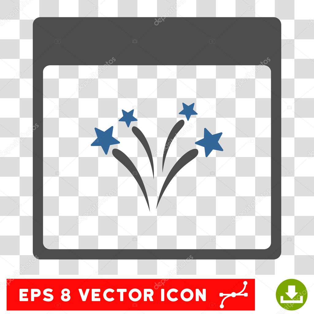 Fireworks Calendar Page Eps Vector Icon