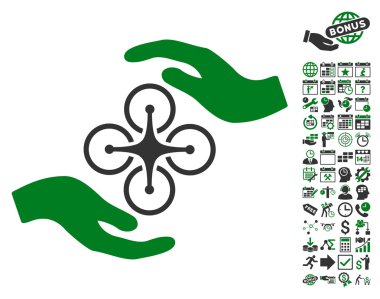 Bonus ile hava helikopter bakım el simgesi