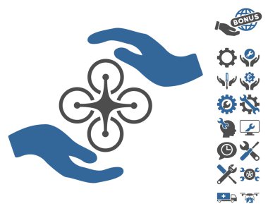 Hava Copter Bakım Eller Vektör Simge Araçları Bonus ile