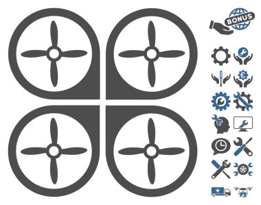 Araçlar Bonus ile Nanocopter Vektör Simgesi