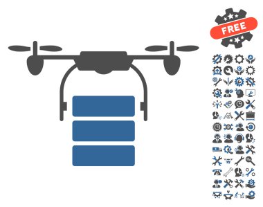 Araçlar bonus ile Kargo Drone Vektör Simgesi