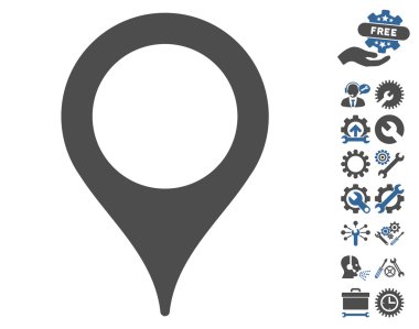 Araçlar Bonus ile Harita İşaretçisi Vektör Simgesi