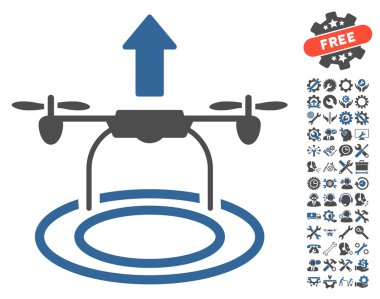 Araçlar Bonusu ile Drone Vektör Simgesini Başlat