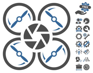 Araçlar bonus ile Shutter Drone Vektör Simgesi