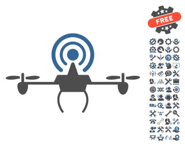 Wifi Repeater Drone Vector Icon With Tools Bonus