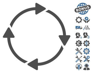 Araçlar bonusu ile Döndürme Vektör Simgesi
