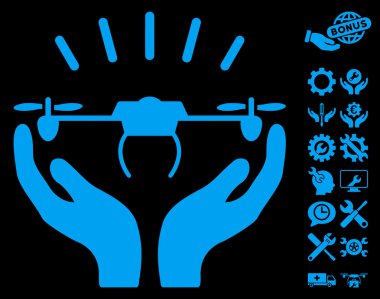 Drone Fırlatma Eller Vektör Simgesi Araçlar Bonus ile