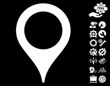 Araçlar Bonus ile Harita İşaretçisi Vektör Simgesi