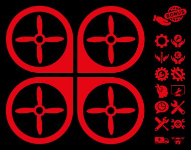 Araçlar Bonus ile Nanocopter Vektör Simgesi