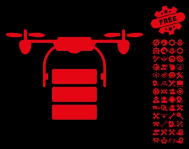 Araçlar bonus ile Kargo Drone Vektör Simgesi