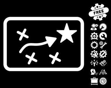 Araçlar Bonus ile Rota Planı Vektör Simgesi